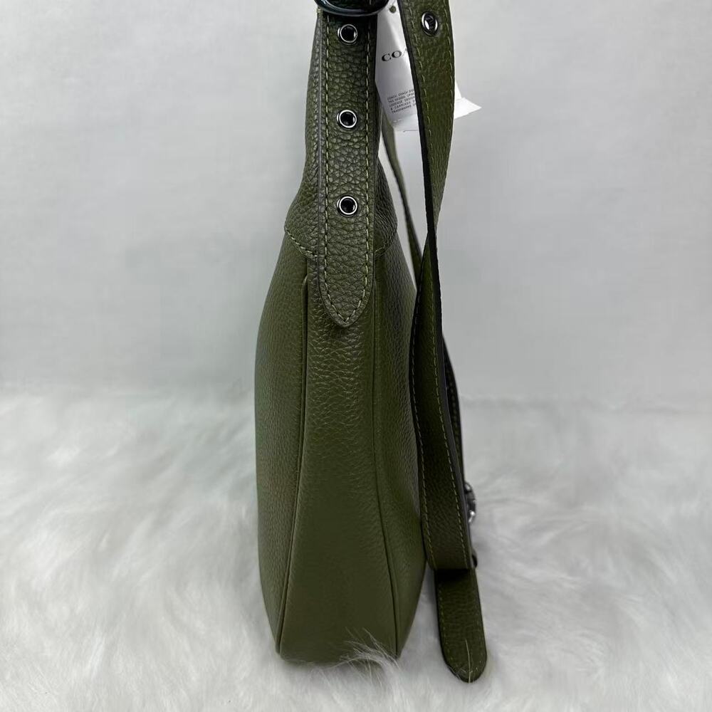 Coach Ella Shoulder Bag Crossbody In Leather/Gunmetal/Olive CCE47 NWT - Picture 3 of 9